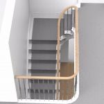 Redner curved softwood staricase with continous handrail