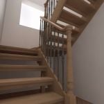 Redner contempoary open riser staricase with traditional handrail