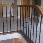 oak handrail wrought iron spindles